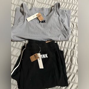 Victoria’s Secret Pink grey tank size XL and black joggers in size Large